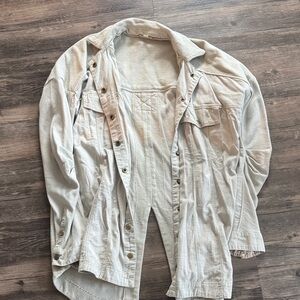 Pilcro tan button up shirt jacket